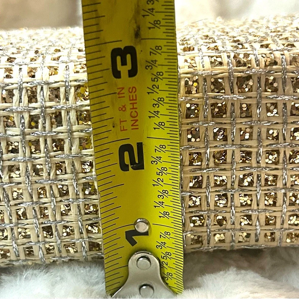 Elegant Handbag Clutch Purse with shiny Gold handle chain clasp - Picture 14 of 16